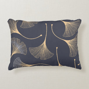 Ginkgo Leaves Seamless Floral Pattern Accent Pillow
