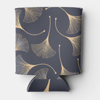 Ginkgo Leaves Seamless Floral Pattern Can Cooler