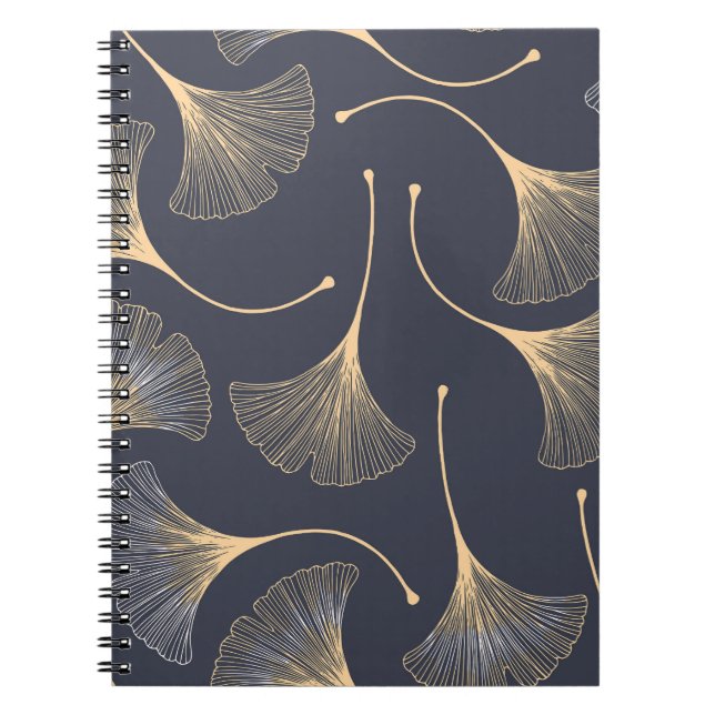 Ginkgo Leaves Seamless Floral Pattern Notebook (Front)