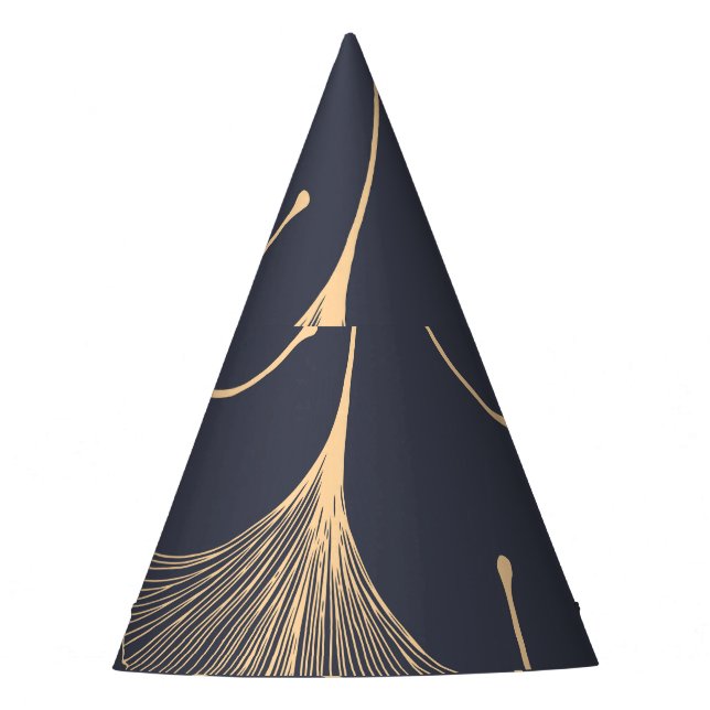 Ginkgo Leaves Seamless Floral Pattern Party Hat (Front)