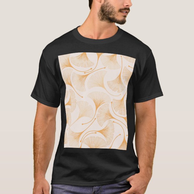 Ginkgo Leaves: Seamless Floral Pattern. T-Shirt (Front)