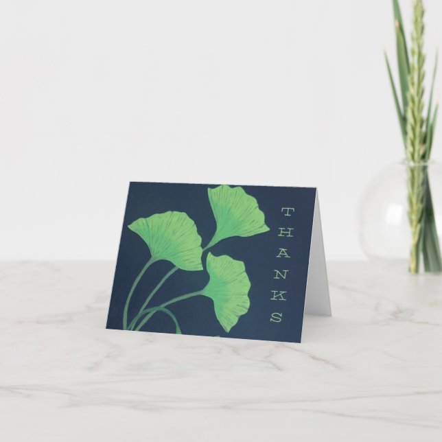 Ginkgo leaves thank you card (Front)