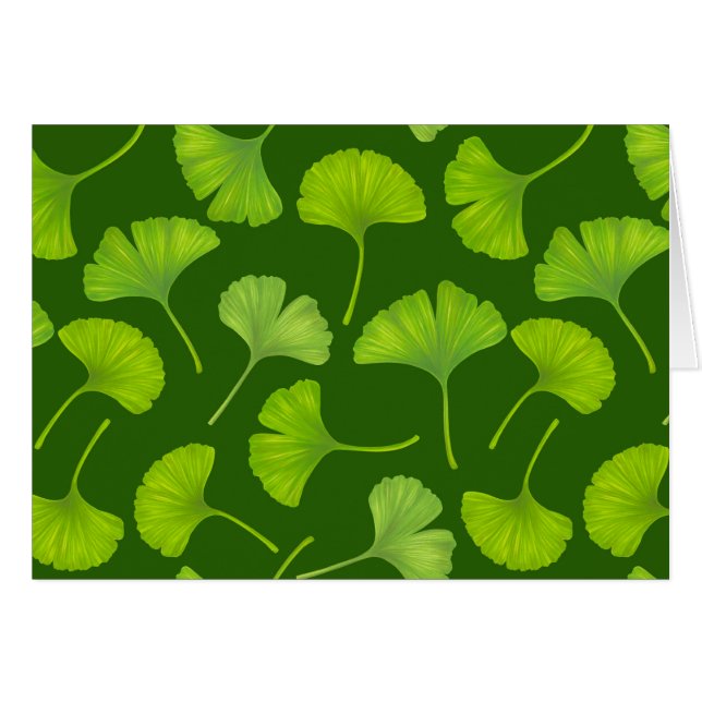 Ginkgo pattern on dark green (Front Horizontal)