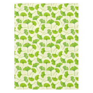 Ginkgo pattern on off white tablecloth