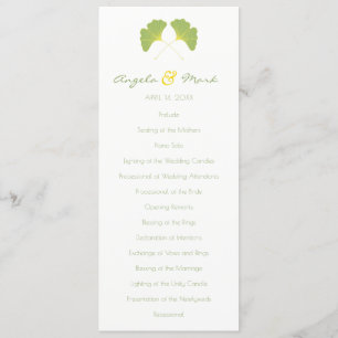 Ginkgo Tree Leaves Wedding Program