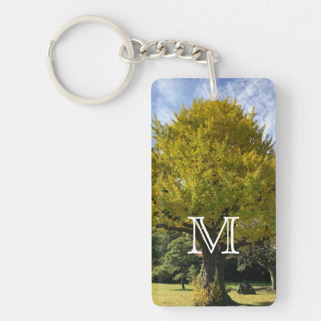 Ginkgo Tree of Golden Yellow Keychain (Front)
