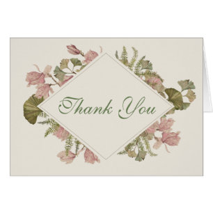 Ginkgo Watercolor Floral Wedding Thank You