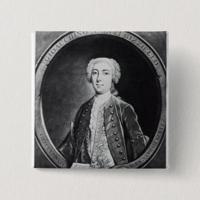 Gioacchino Conti, 'Gizziello', 2 Inch Square Button (Front)