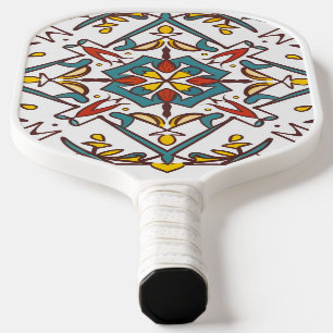 giometric mosaic, Mandala-Pattern Pickleball Paddle