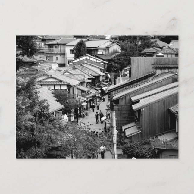 Gion Kyoto Japan Black & White Photography Postcard (Front)