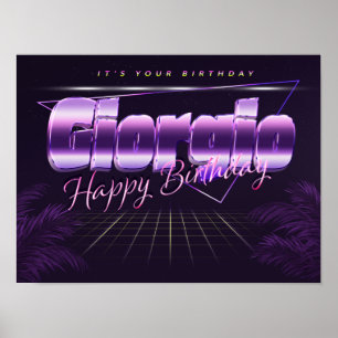 Giorgio Nom Vorname lila retro Poster Geburtstag
