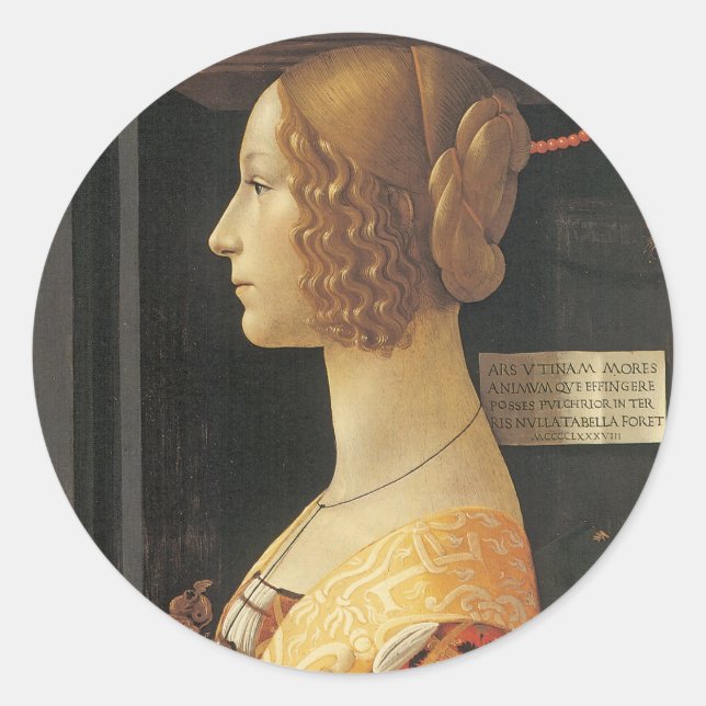 Giovanna degli Albizzi Tornabouni Classic Round Sticker (Front)