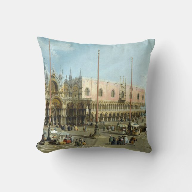 Giovanni Antonio Canal Piazza San Marco Throw Pillow (Front)