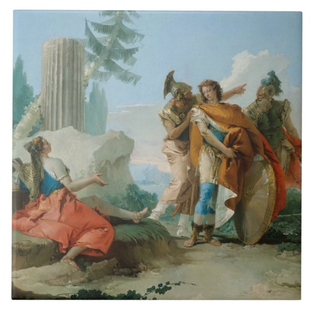 Giovanni Battista Tiepolo - Armida Abandoned Tile (Front)