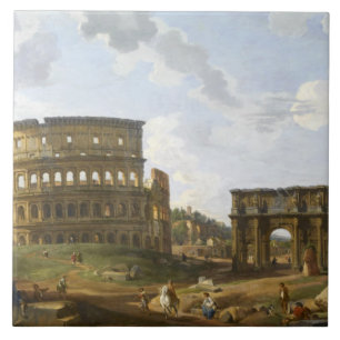 Giovanni Paolo Panini View of the Colosseum Tile