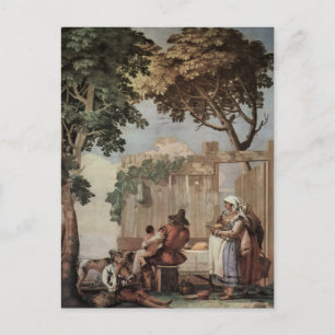 Giovanni Tiepolo:Peasant Family at Table Postcard