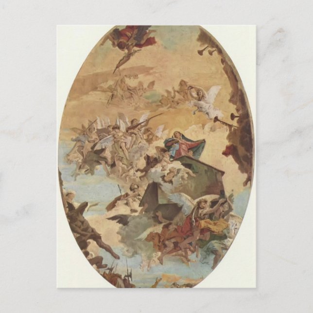 Giovanni Tiepolo:Transportation of the Holy House Postcard (Front)