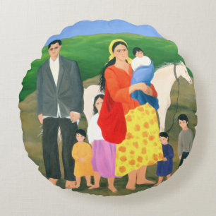 Gipsy Family 1986 Round Pillow