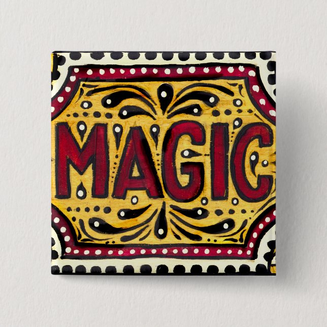 Gipsy Magic 2 Inch Square Button (Front)