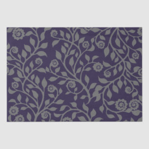 Gipsy Swirls Elegant Floral Pattern Purple & Grey Tissue Paper