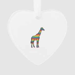 Girafe Arc-en-Ciel Gravure Vintage Vector Design_1