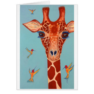 Girafe aux colibris