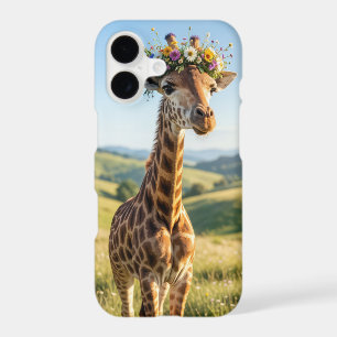 Girafe avec couronne florale