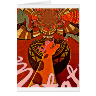 Girafe avec deux queues de ponytail art