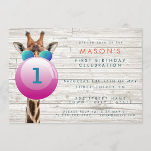 Girafe Cool et Bubblegum Invitation de groupe