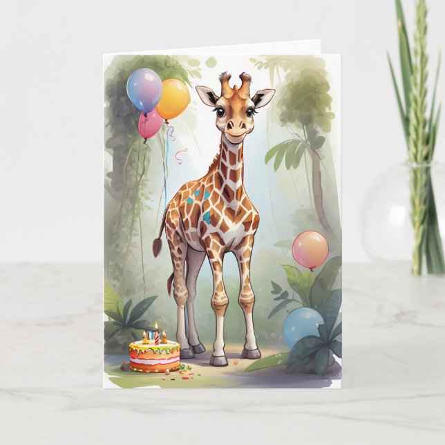 Girafe dans la Jungle Célébration | Carte (Devant)