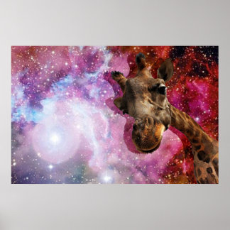 Girafe...dans l'espace ? ! Affiche