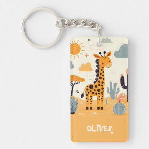 Girafe de dessin animé mignonne dans la savane