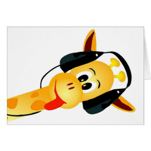 girafe drôle avec des écouteurs