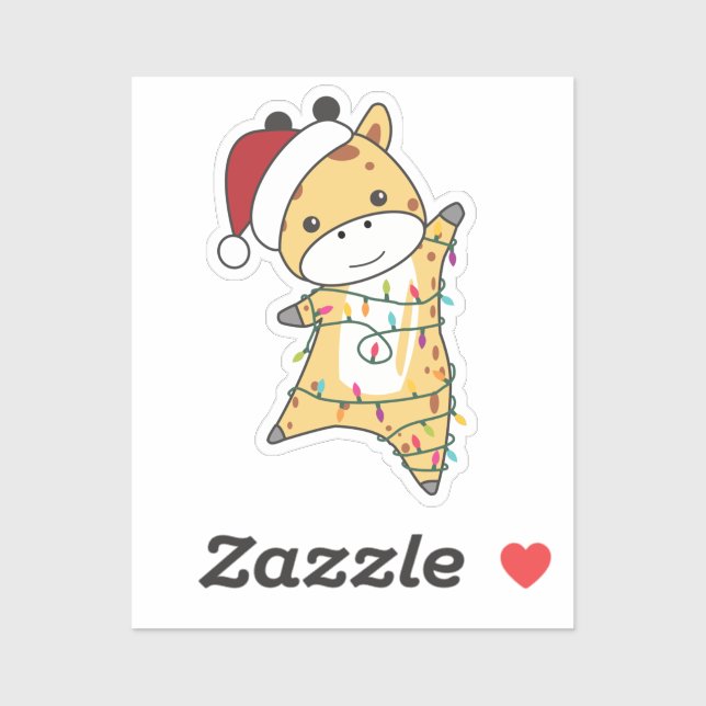 Girafe Girafe Animaux d'hiver Sticker (Feuille)