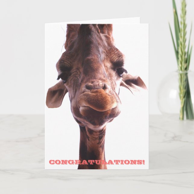 Girafe grincheuse : Carte de félicitations (Devant)