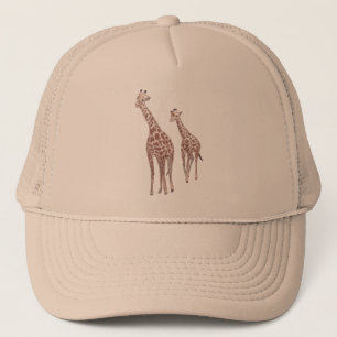Girafe mère et enfant dessinant des Casquettes