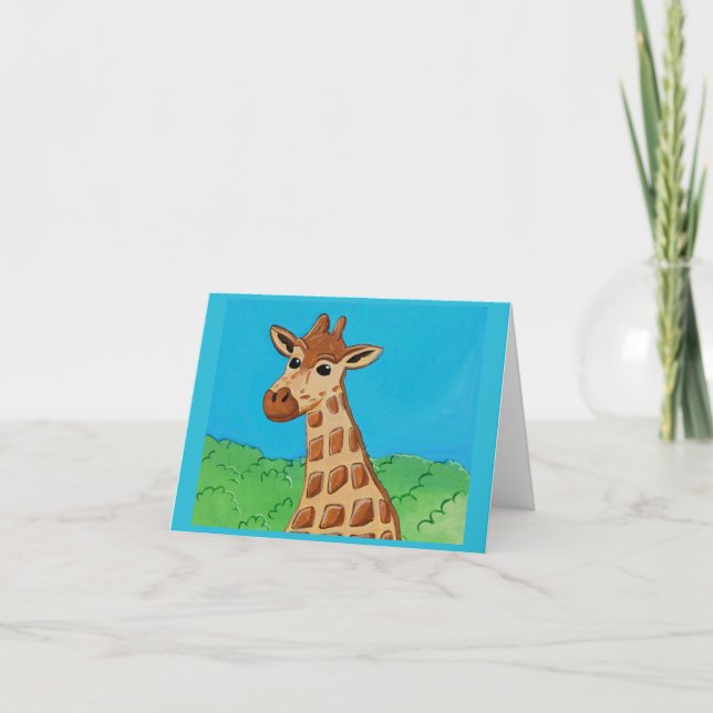Girafe par la petite carte de voeux de Joel (Devant)