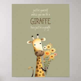 Girafe - Soyez vous-même Poster pour nurserie enfa