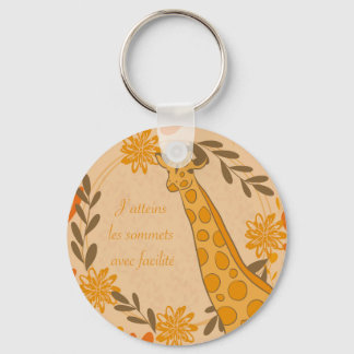 girafe,totem animal,chakra,affirmation positive keychain