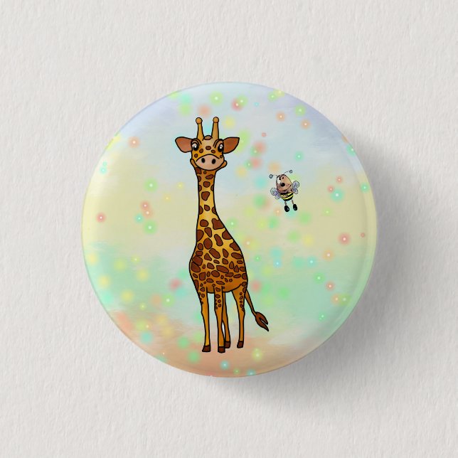 Giraffe  1 inch round button (Front)