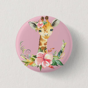 Giraffe 1 Inch Round Button