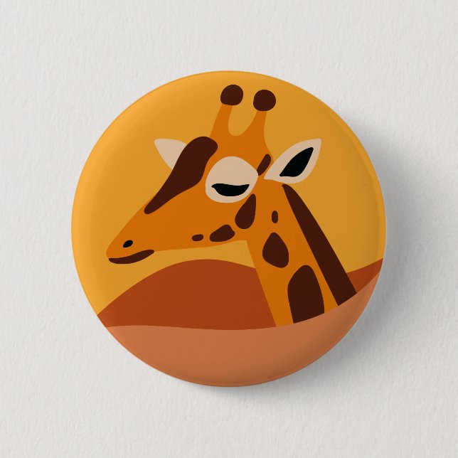 Giraffe 2 Inch Round Button (Front)