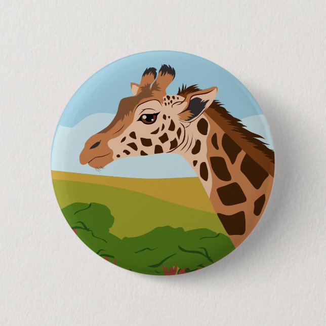 Giraffe 2 Inch Round Button (Front)