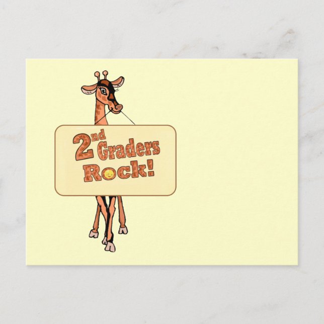 Giraffe “2nd Graders Rock” Design Postcard (Front)