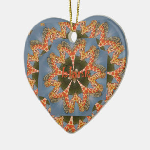 Giraffe Abstract Art Print Ceramic Ornament