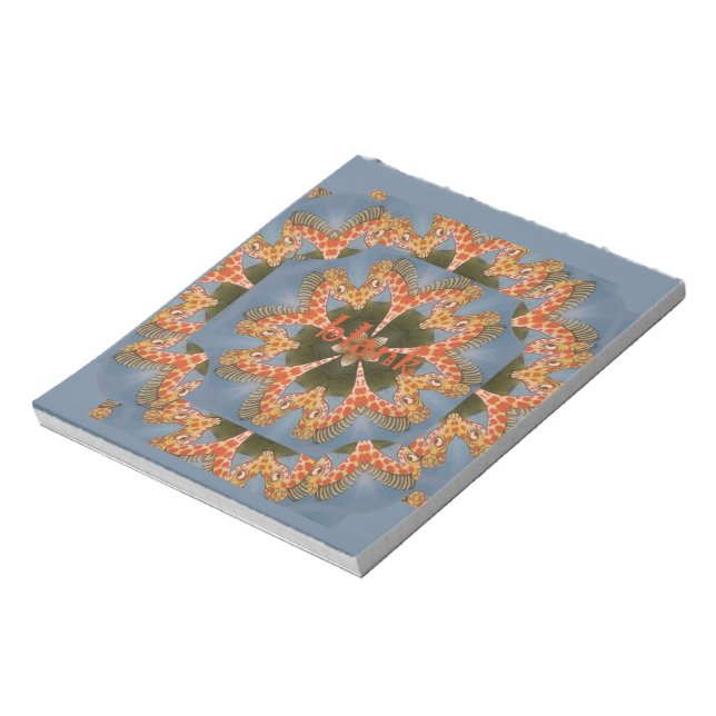 Giraffe Abstract Art Print Notepad (Rotated)