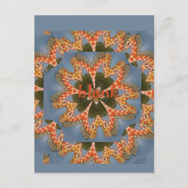 Giraffe Abstract Art Print Postcard (Front)
