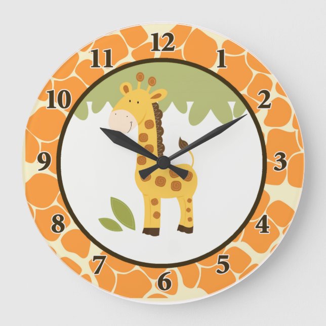 Giraffe Adventure 10.75 Round Wall Clock (Front)