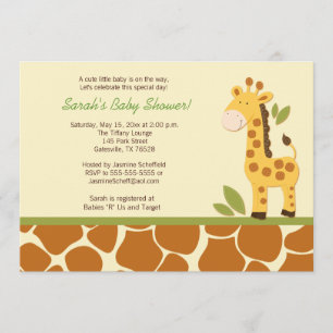Giraffe Adventure 5x7 Baby shower Invitation