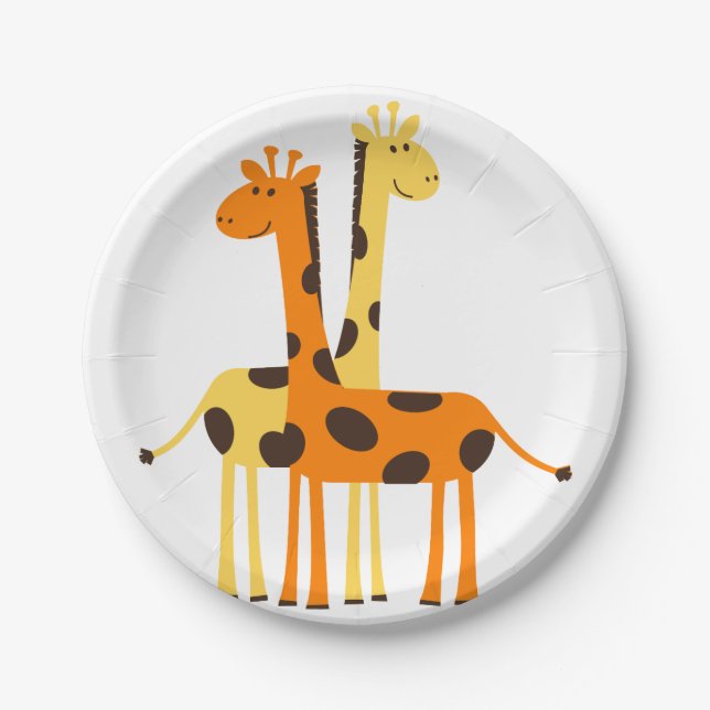 Giraffe Africa Safari Paper Plate (Front)